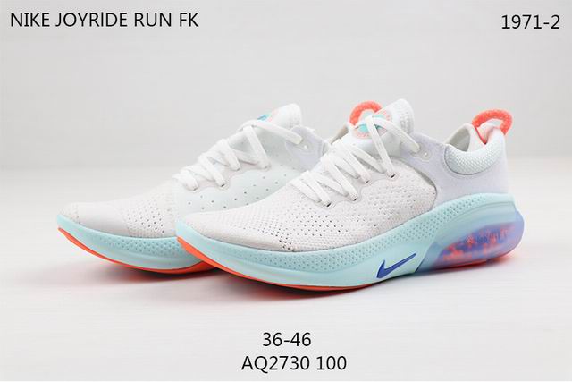 Nike Joyride Run Flyknit Men Shoes White Blue Orange Detail;